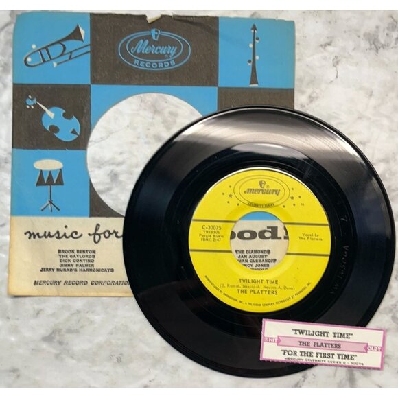 The Platters Twilight Time / For the First Time 45 Doo Wop Jukebox Mercury 30075 - Picture 3 of 6